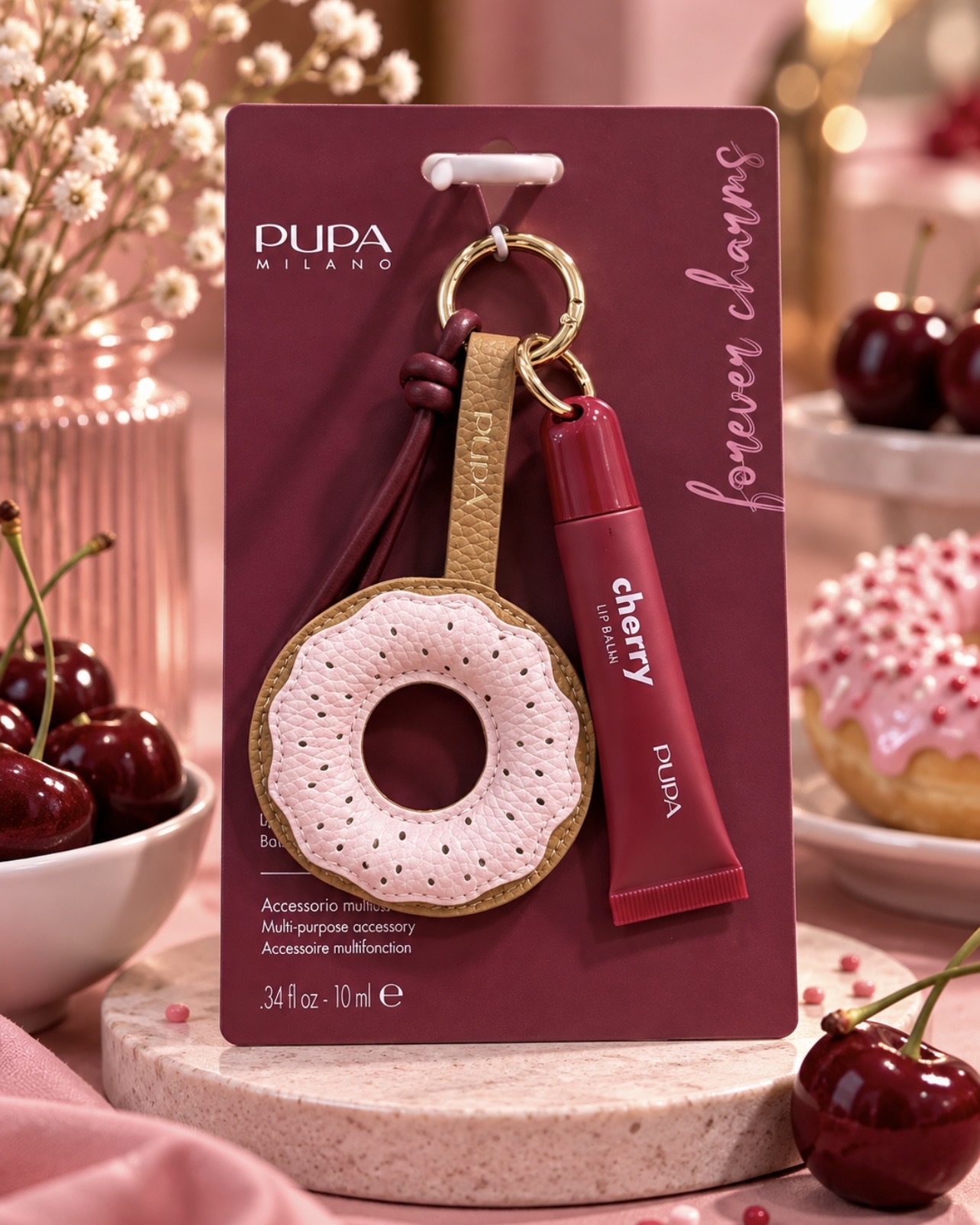 LIP BALM CHERRY PUPA MILANO - CHARM DONUTS