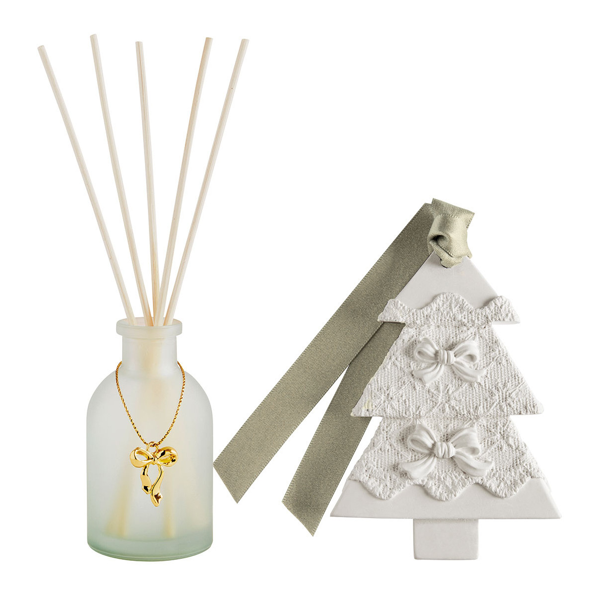 Coffret diffuseur de parfum Rubans de Fête - Sapin Doré - MATHILDE M – Image 3