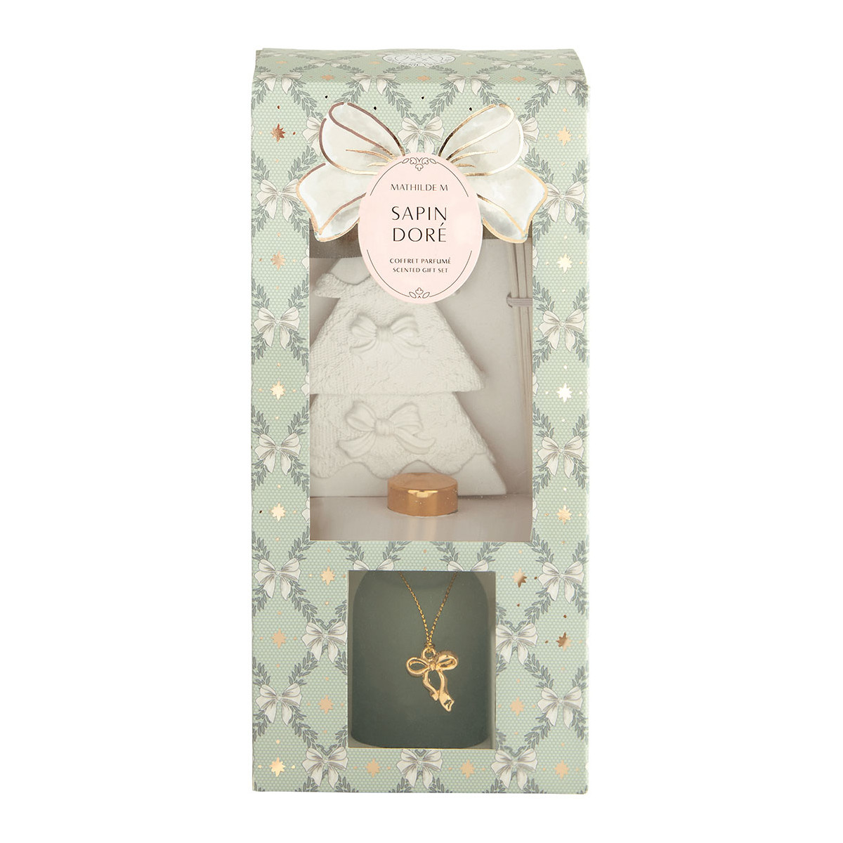 Coffret diffuseur de parfum Rubans de Fête - Sapin Doré - MATHILDE M